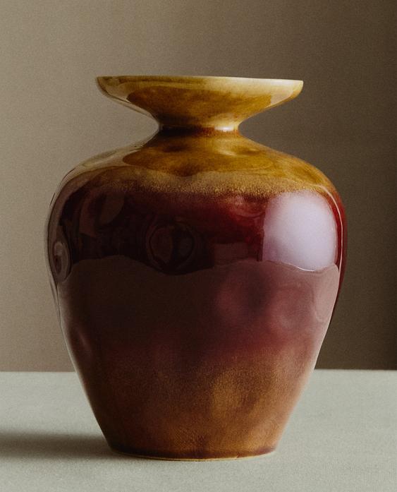 VASO DE CERÂMICA COLORIDA LARGA
