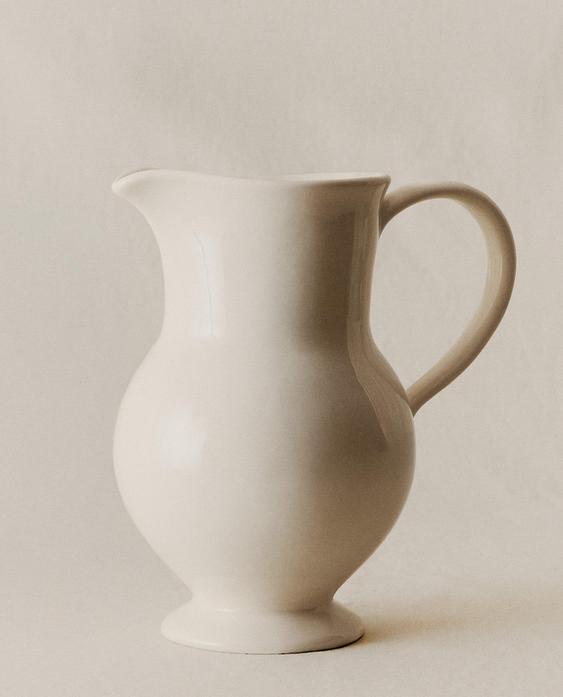 PICHET DÉCORATIF EN CÉRAMIQUE CRÈME