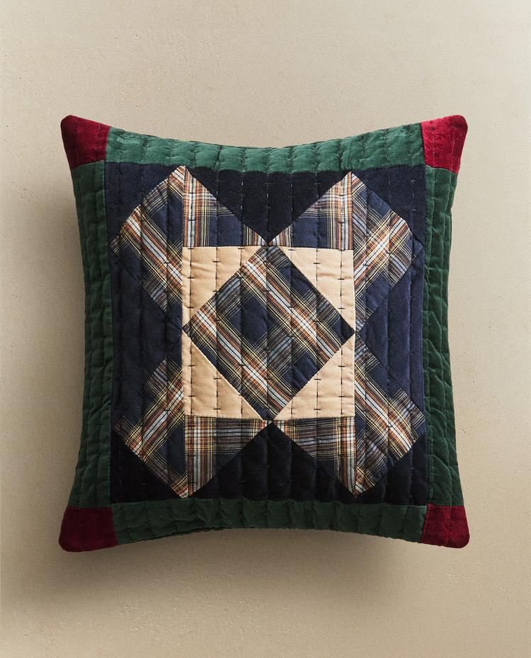 CAPA DE ALMOFADA CRUZ PATCHWORK