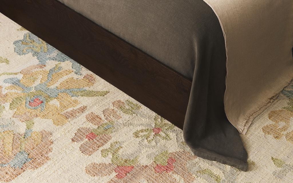 TAPIS JUTE FLEURS