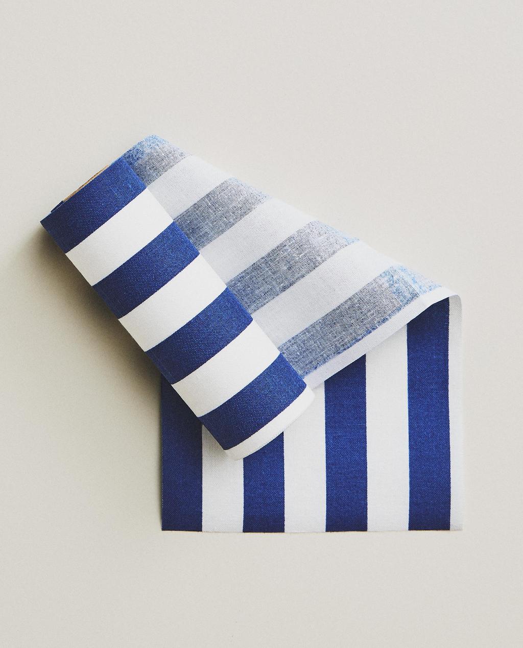 LOT DE 20 SERVIETTES DE TABLE EN COTON RÉUTILISABLES À RAYURES