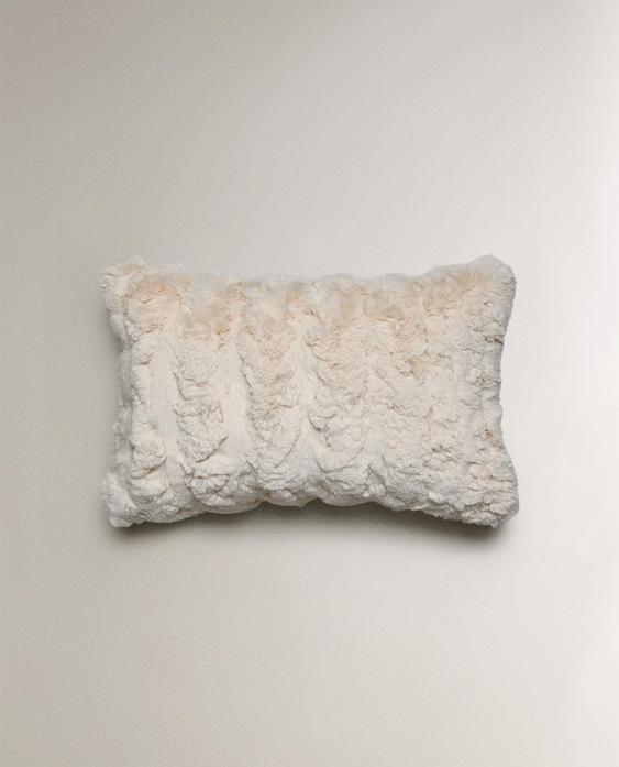 WAVY FAUX FUR CUSHION COVER