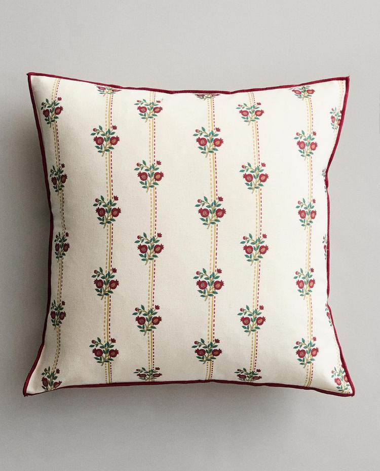 STRIPED AND FLORAL CUSHION COVER