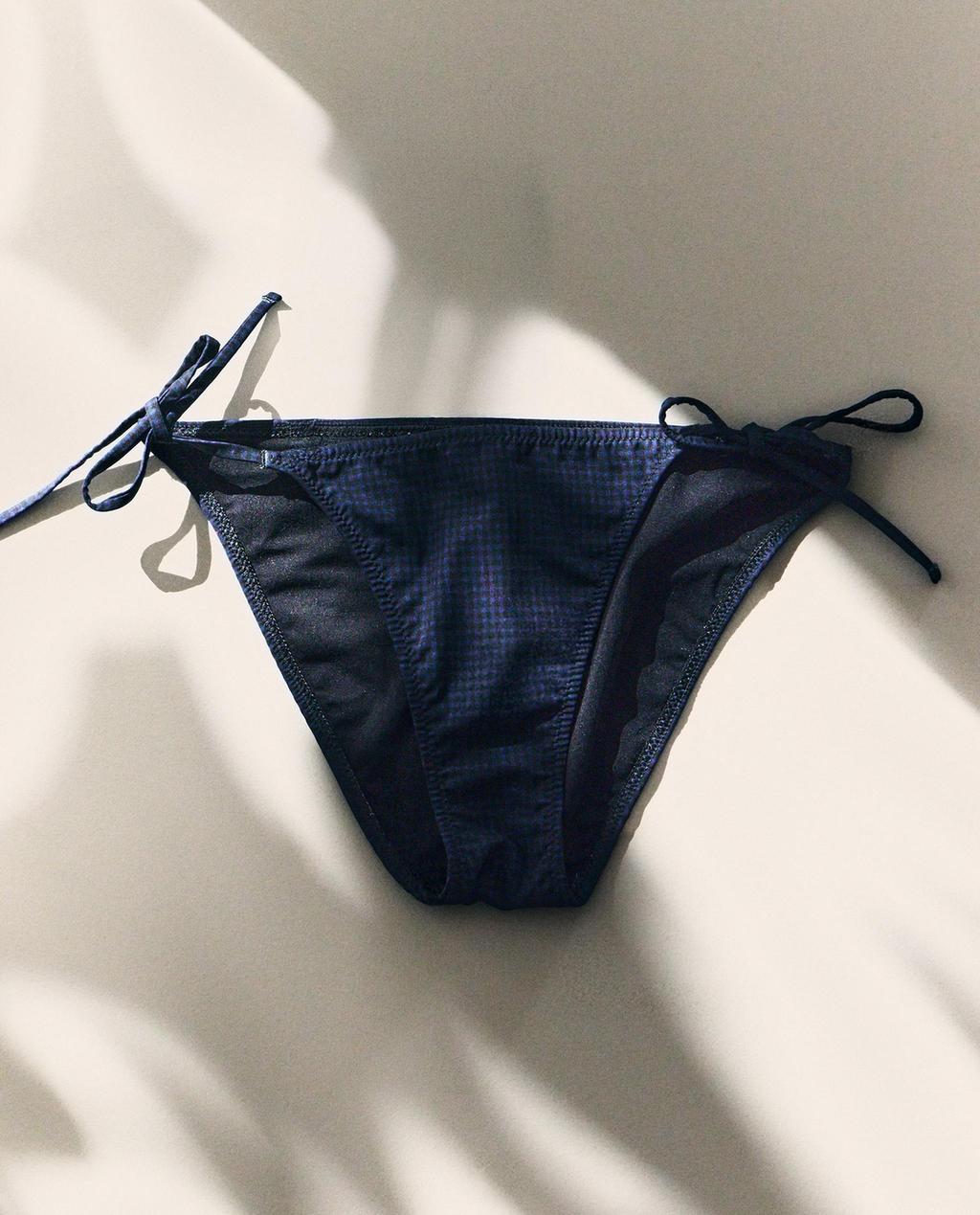 GINGHAM BEACH BIKINI BOTTOMS WITH TIES
