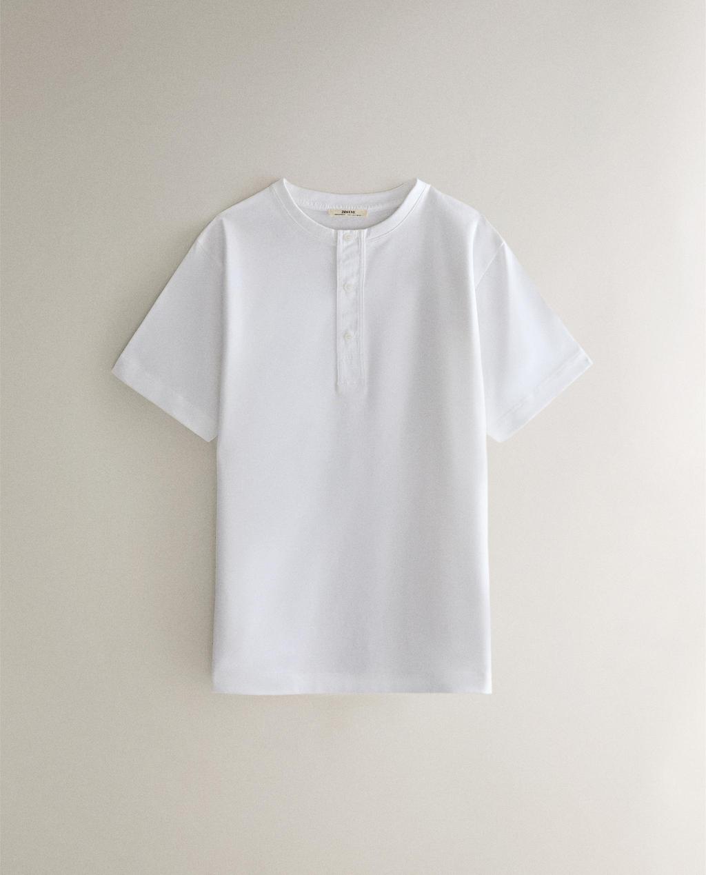 COTTON T-SHIRT WITH BUTTONS
