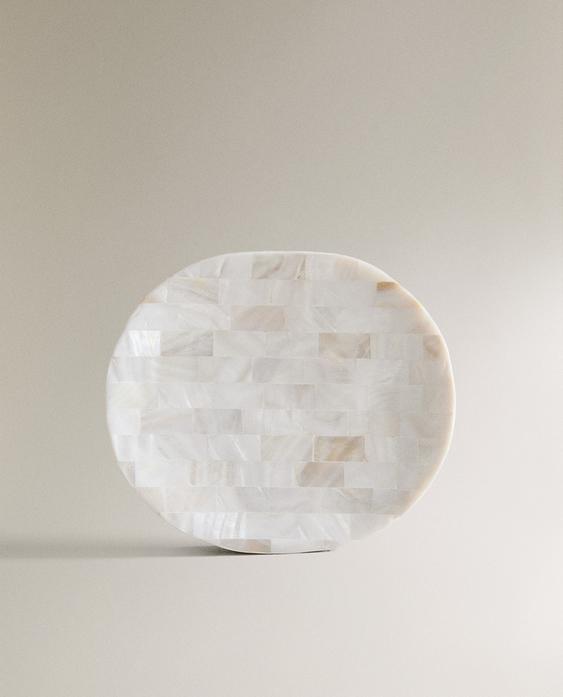 MOTHER-OF-PEARL-EFFECT BATHROOM SOAP DISH