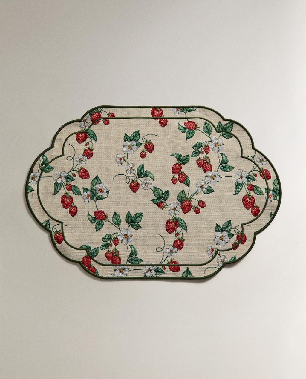 SET DE TABLE JACQUARD FRAISES