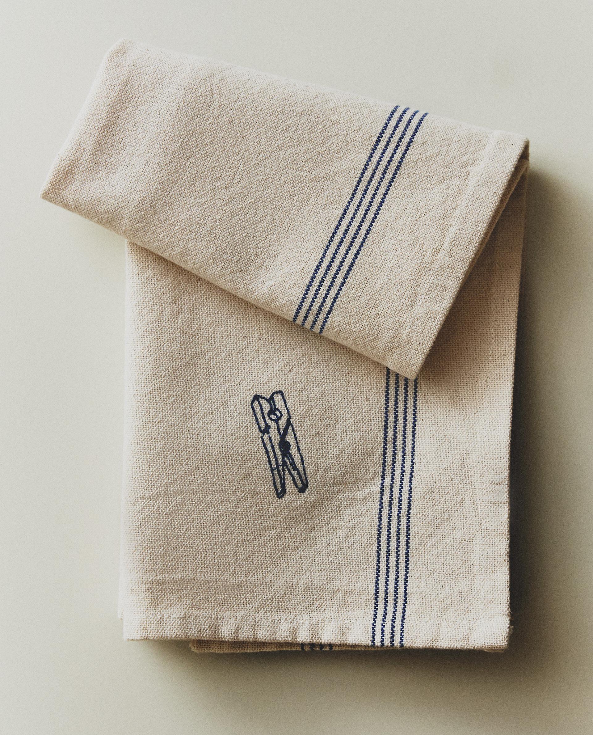 EMBROIDERED COTTON CLEANING KITCHEN TOWEL