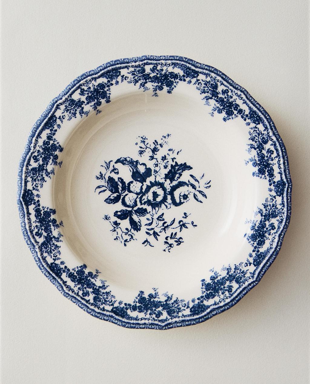 FLORAL EARTHENWARE SOUP PLATE