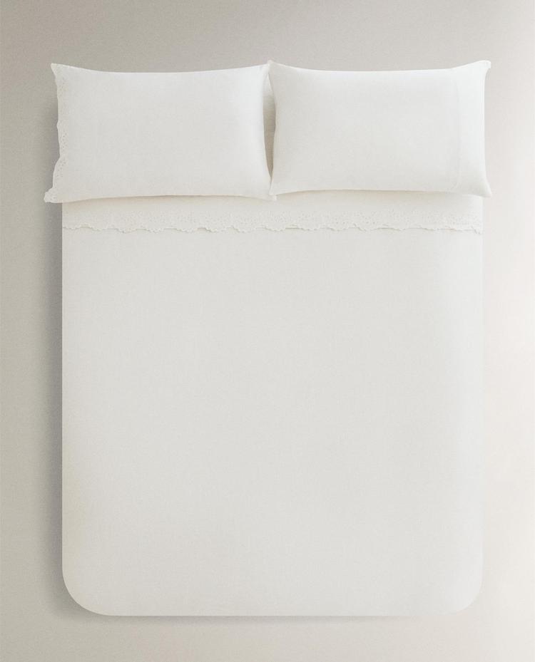 EMBROIDERED DUVET COVER WITH TRIM