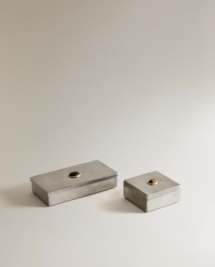 METAL BOX WITH STONE