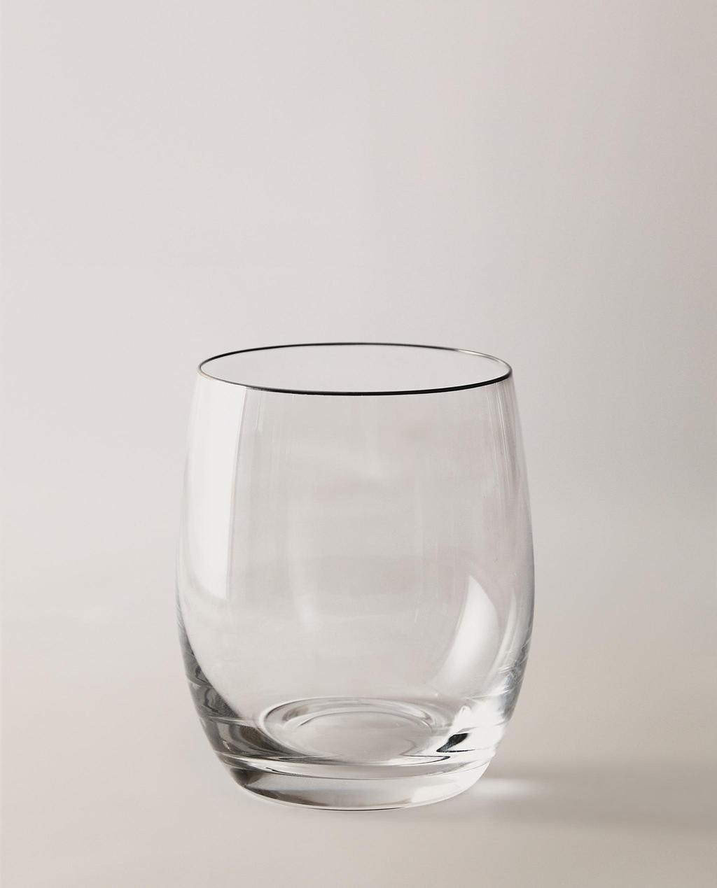VERRE CRISTALLIN BORD ARGENTÉ