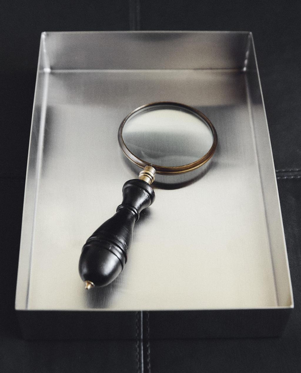 LOUPE EN LAITON ET BOIS