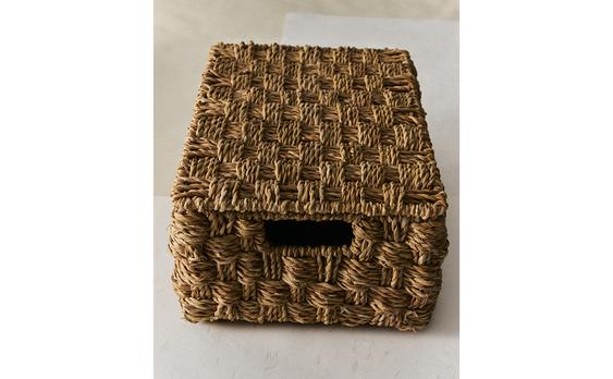 CESTA RECTANGULAR TAPA SEAGRASS