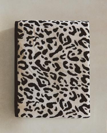 SERVIETTE DE BAIN VELOURS IMPRIMÉ ANIMAL