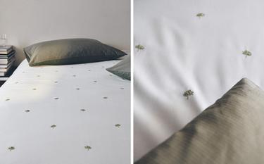 DUVET COVER WITH EMBROIDERED TREES
