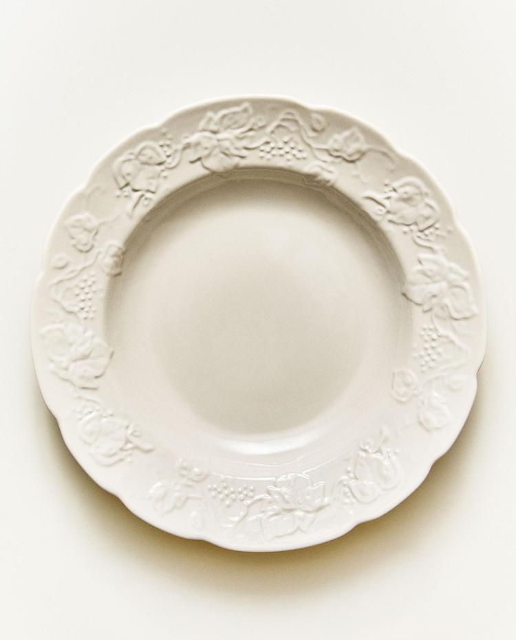 PORCELÁNOVÝ HLUBOKÝ TALÍŘ S MOTIVEM HROZNŮ