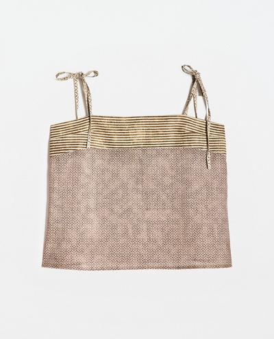 TOP WITH CONTRAST PRINT | KATHARINE POLE