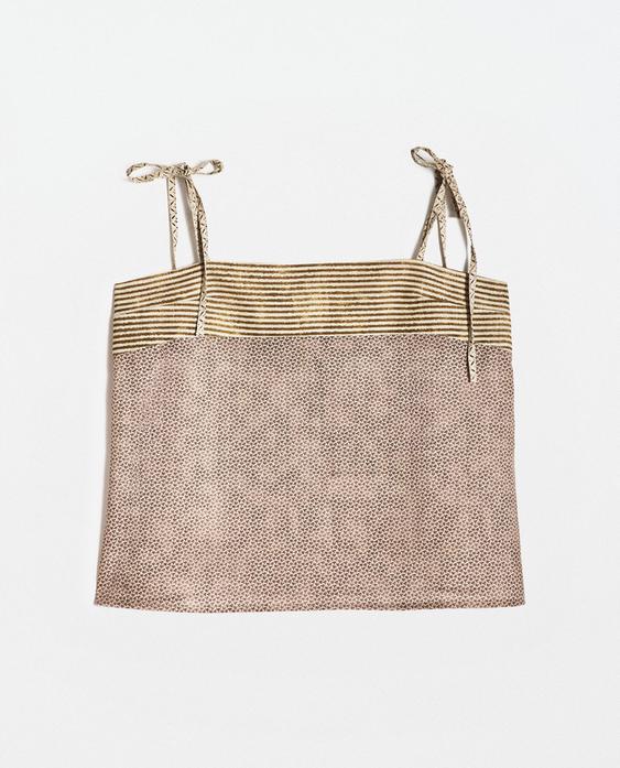 TOP WITH CONTRAST PRINT | KATHARINE POLE