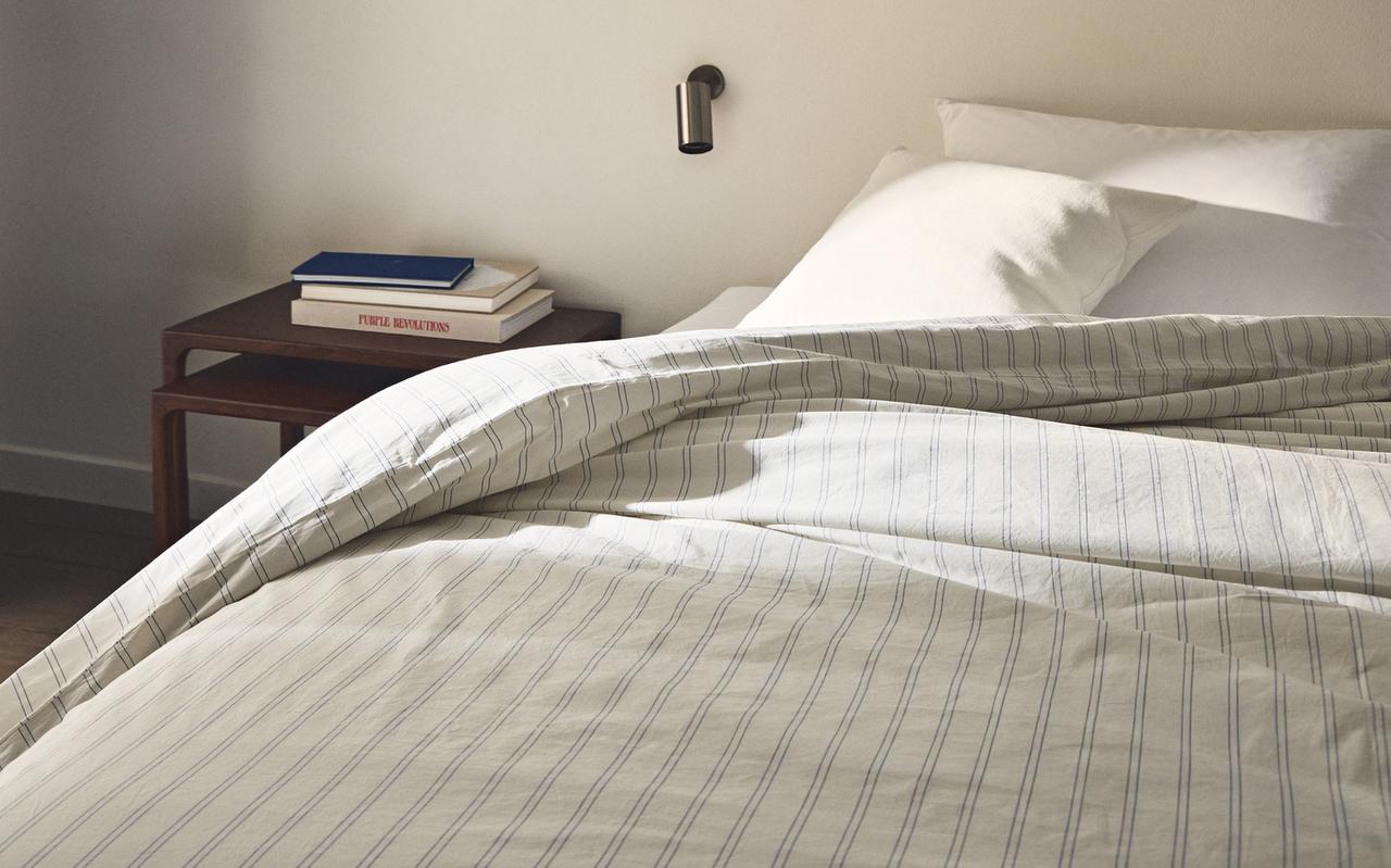 COTTON DUVET COVER WITH DOUBLE STRIPES