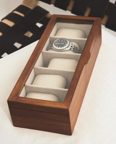 JOYERO RELOJES MADERA Y LINO