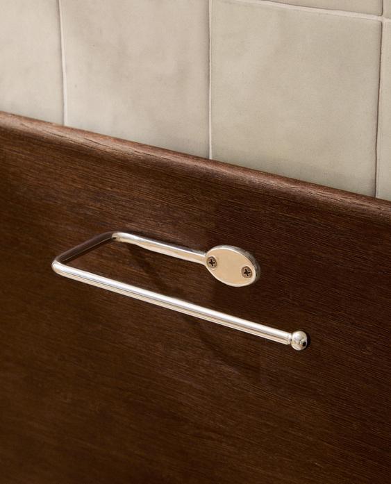 SILVER METAL BATHROOM TOILET PAPER HOLDER