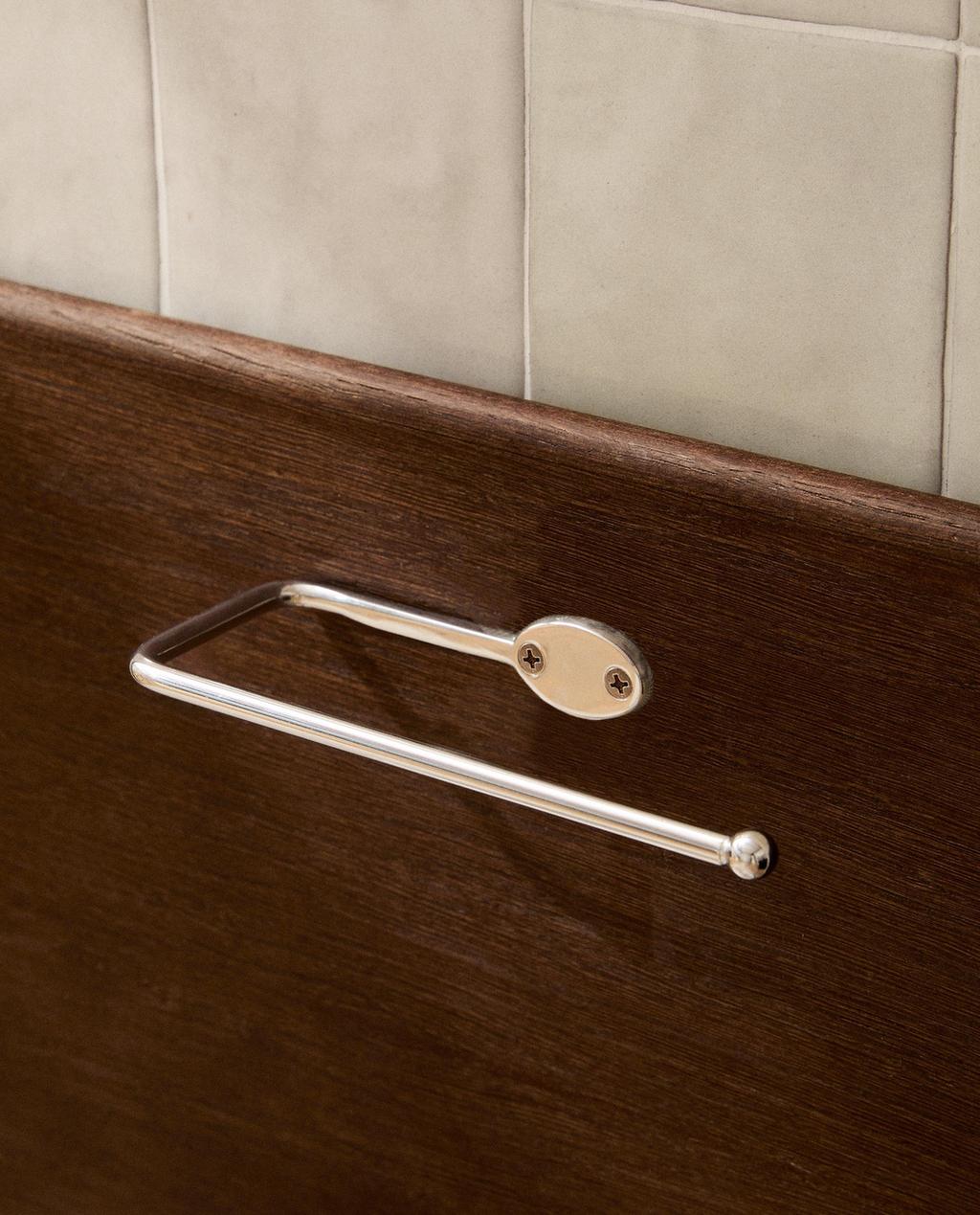 SILVER METAL BATHROOM TOILET PAPER HOLDER