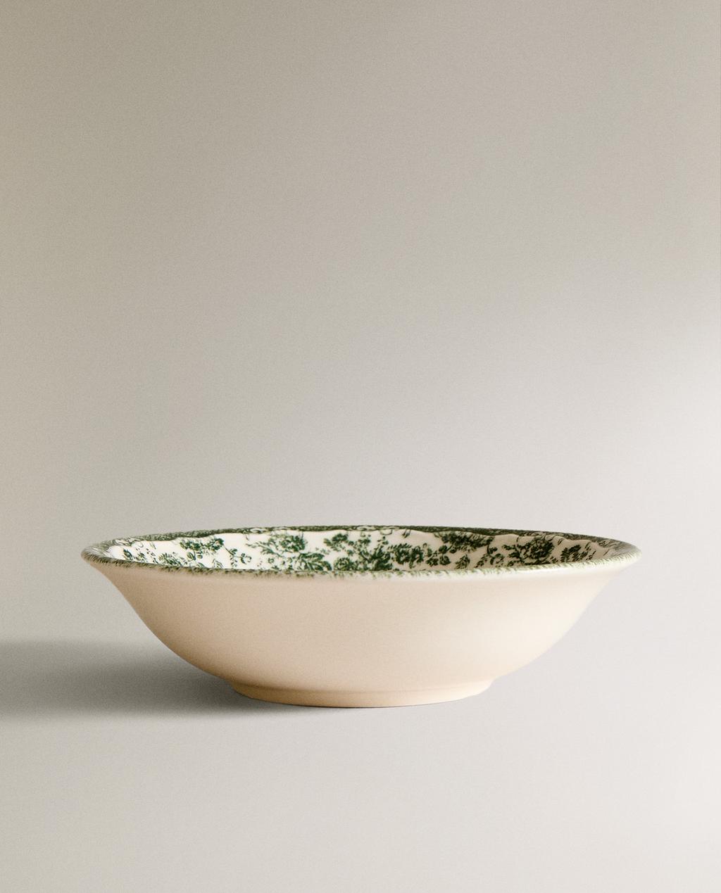 FLORAL EARTHENWARE BOWL