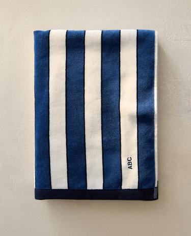 SERVIETTE DE PLAGE RAYURES VELOURS