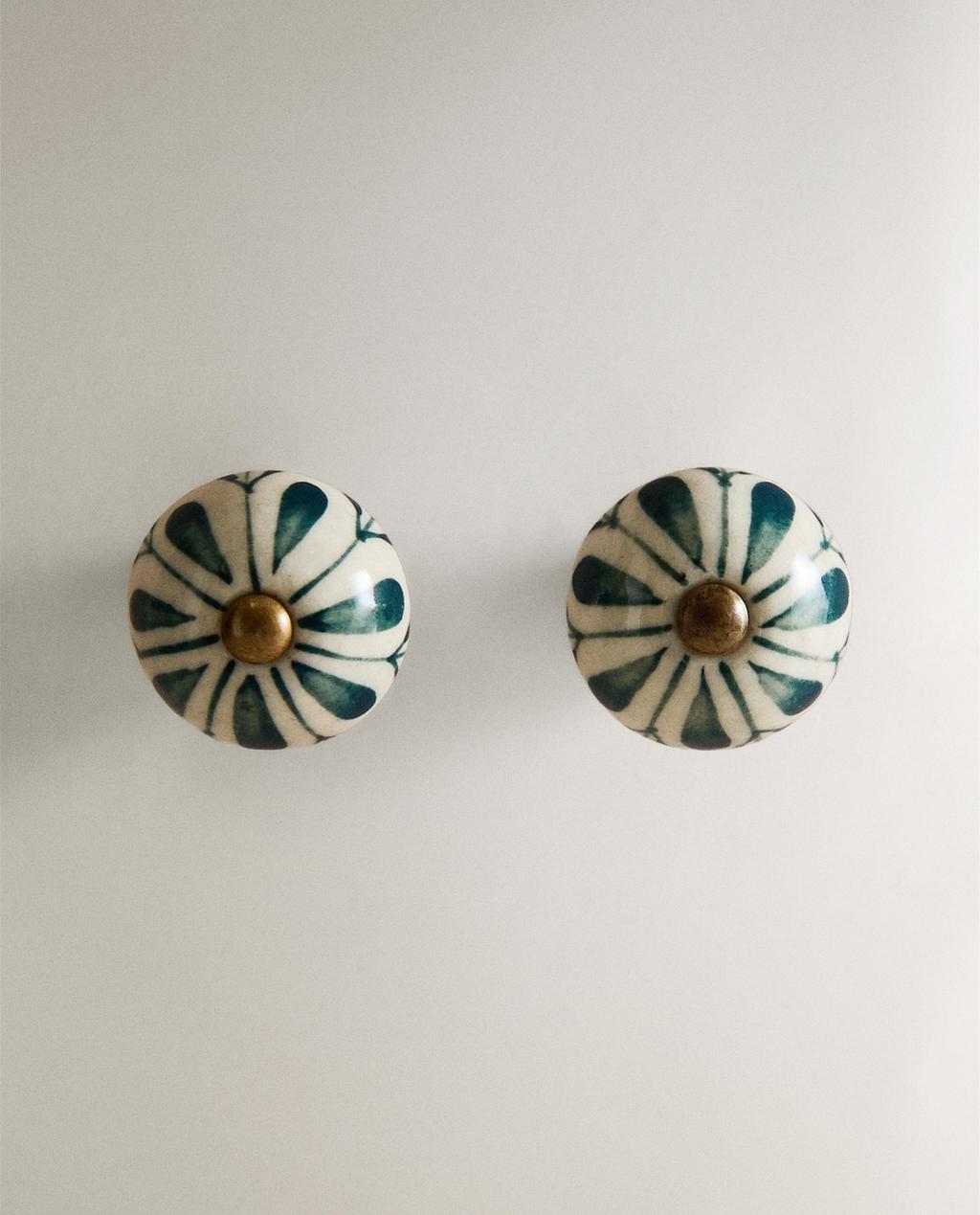 PACK OF CERAMIC FLOWER DOOR KNOBS (PACK OF 2)