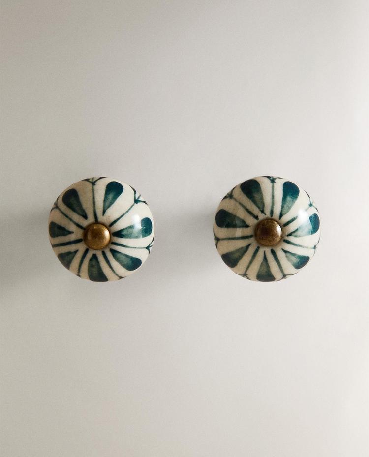 PACK OF CERAMIC FLOWER DOOR KNOBS (PACK OF 2)