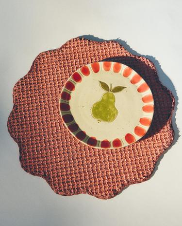 MANTEL INDIVIDUAL PAPEL FLORAL AMARILLO