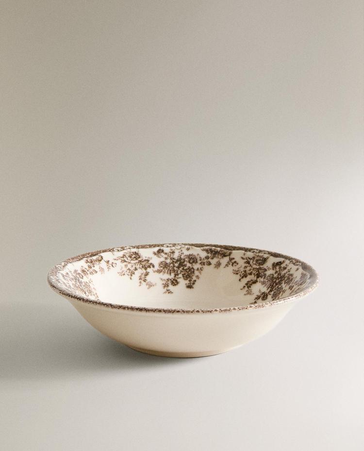 FLORAL EARTHENWARE BOWL