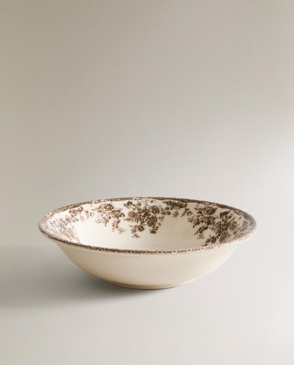 FLORAL EARTHENWARE BOWL