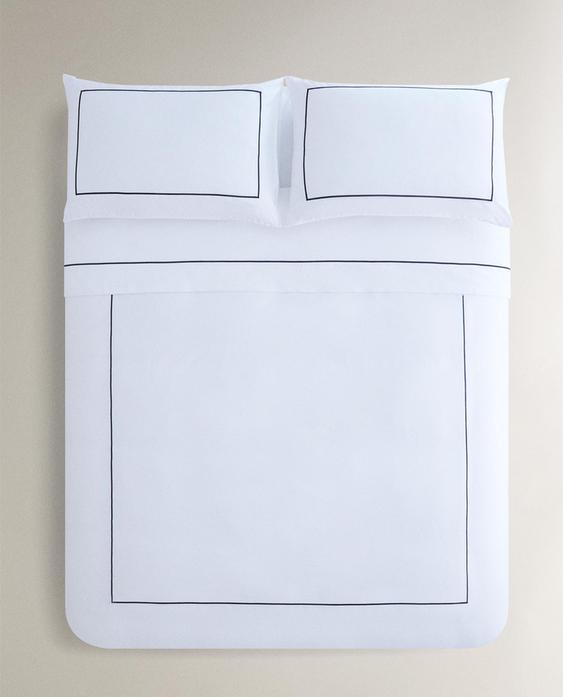 SATEEN DUVET COVER WITH TRIM