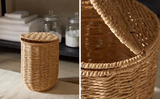 POUBELLE À PAPIER DE SALLE DE BAIN COUVERCLE AMOVIBLE