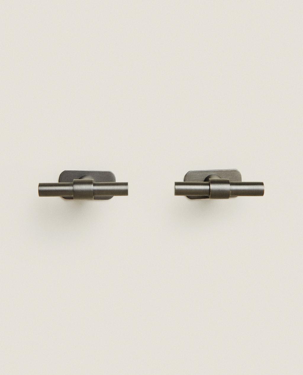 LOT 2 POIGNÉES MÉTAL ALLONGÉES