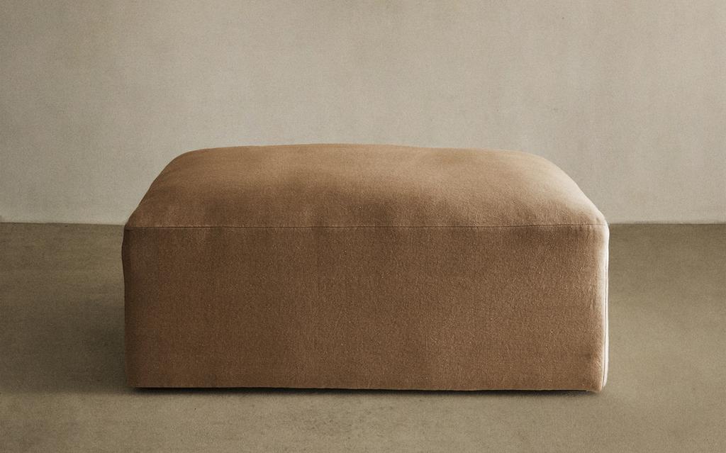 FADED LINEN OTTOMAN