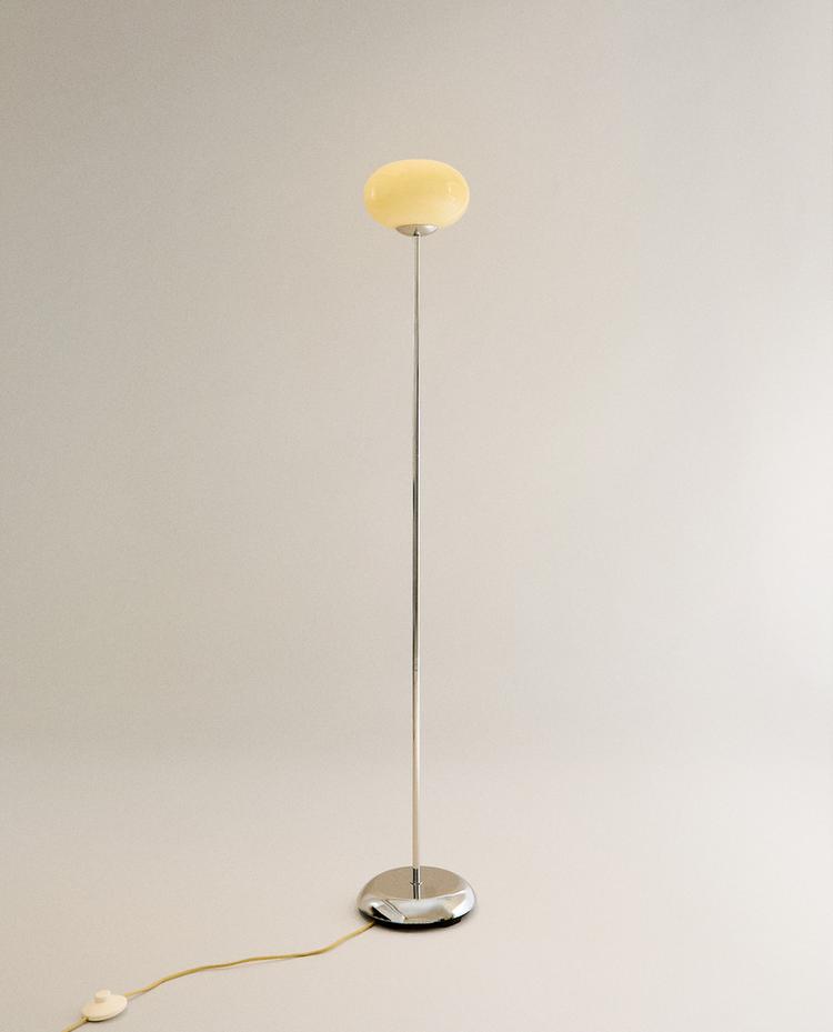 GLASS AND METAL FLOOR LAMP