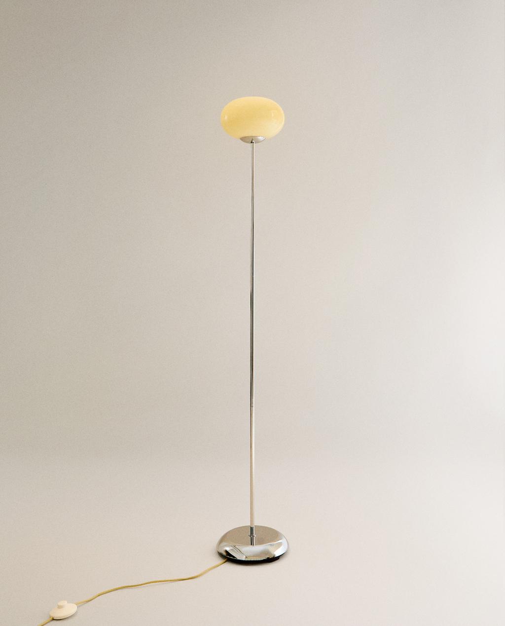 GLASS AND METAL FLOOR LAMP