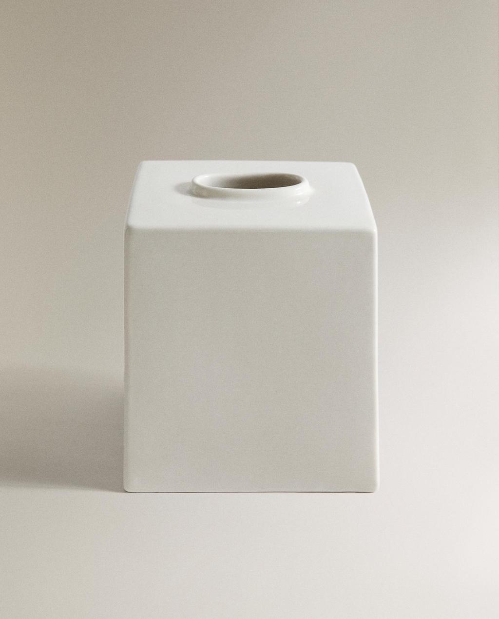 BOÎTE À MOUCHOIRS CÉRAMIQUE CRÈME