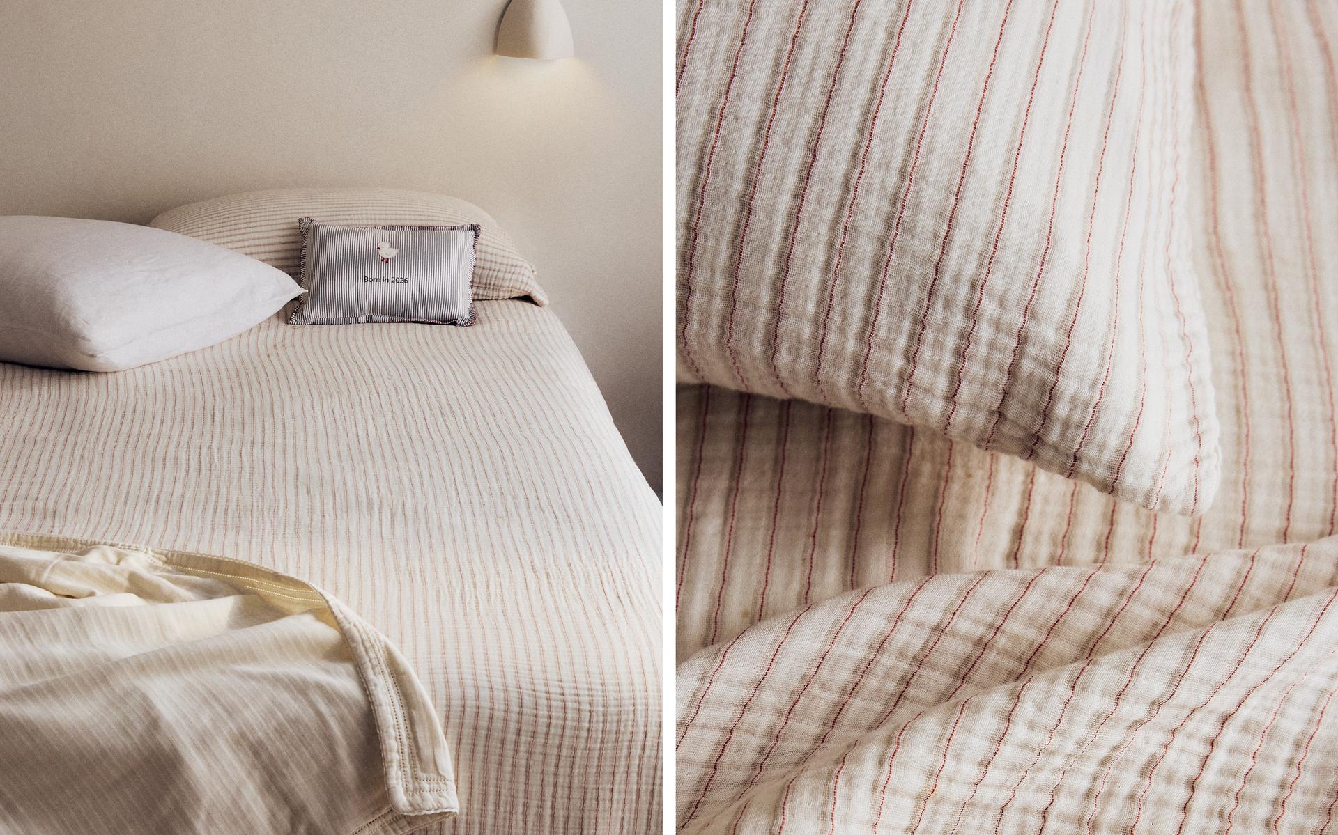 KIDS' STRIPED MUSLIN COTTON DUVET COVER