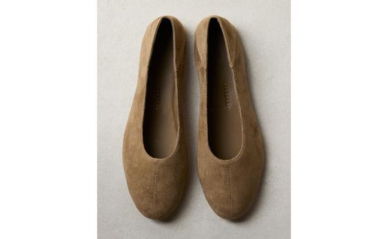BALLERINES CUIR CROÛTE DE CUIR