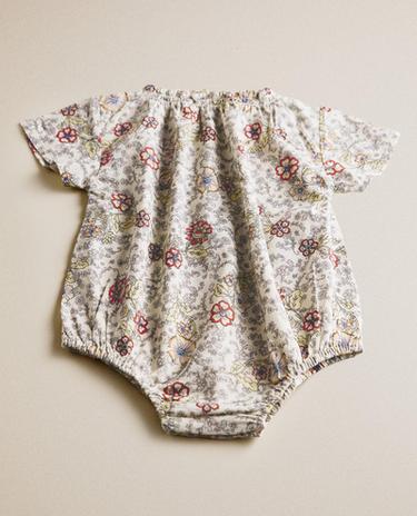 GRENOUILLÈRE BÉBÉ FLEURS