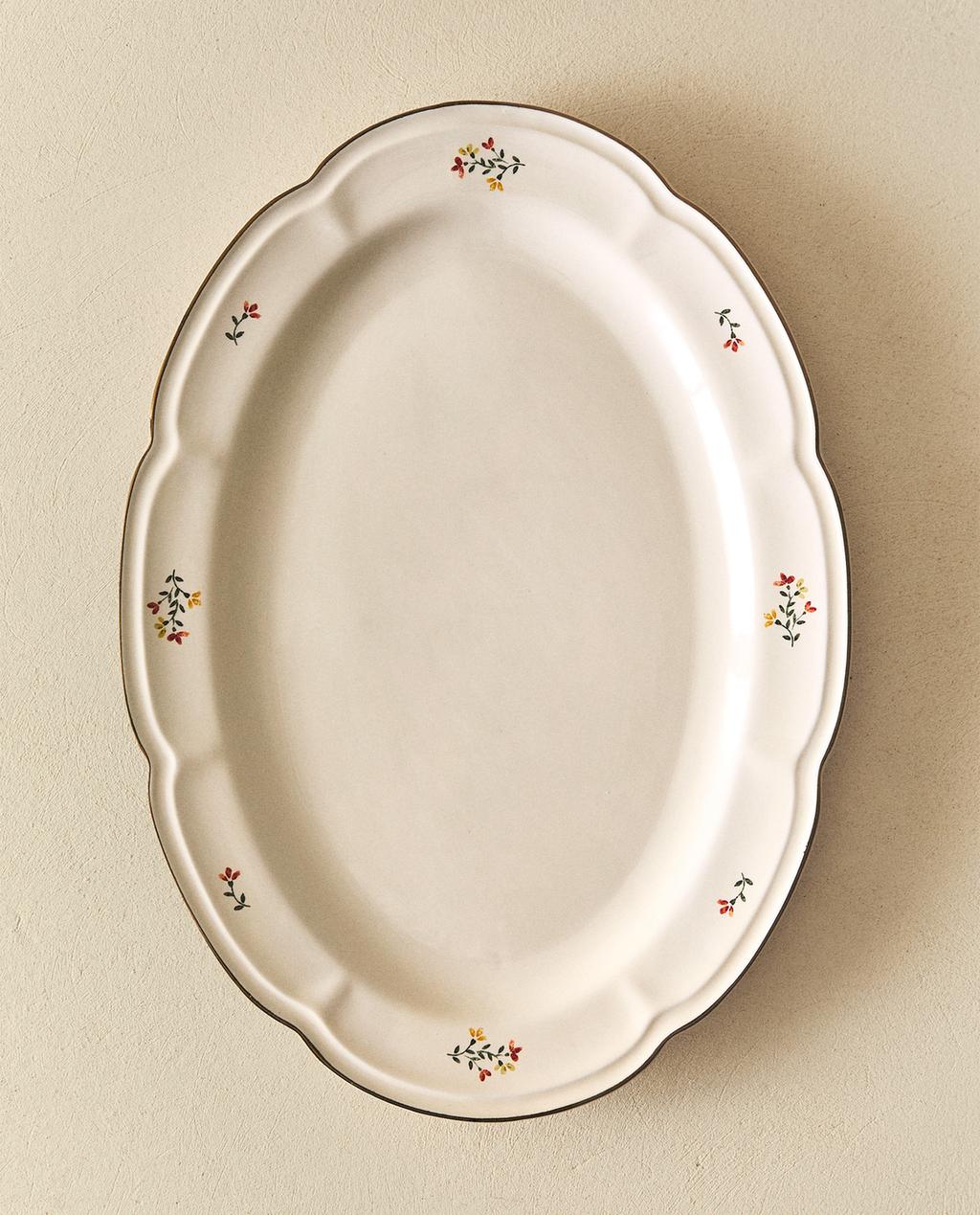FLORAL PORCELAIN SERVING DISH