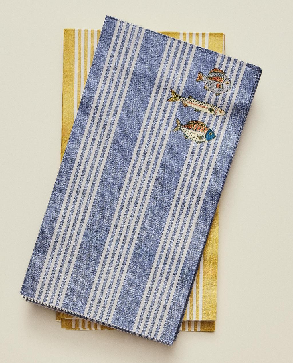 KOMPLET PAPIRNATIH PRTIČKOV Z MOTIVOM RIB (30 KOSOV)