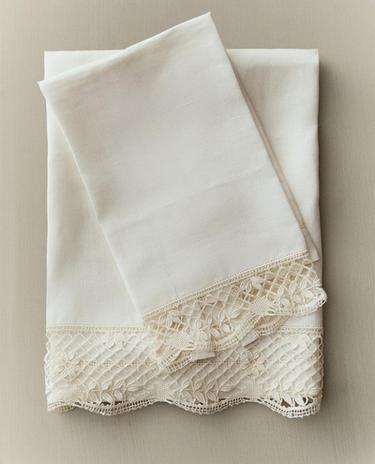 ASCIUGAMANO LINO FASCIA PIZZO CAMARIÑAS