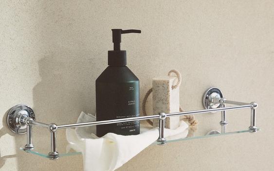 ESTANTE BAÑO METAL VIDRIO