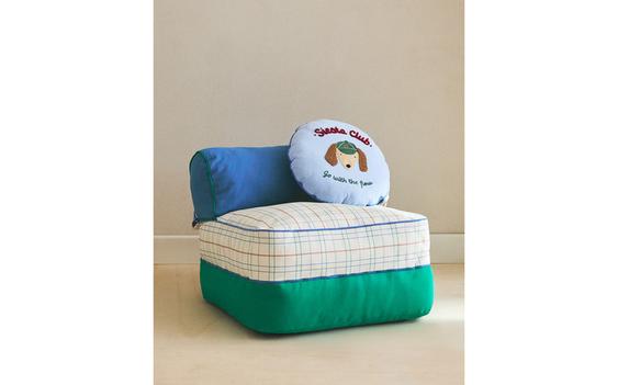 POUF DE SOL ENFANT COTON CARREAUX
