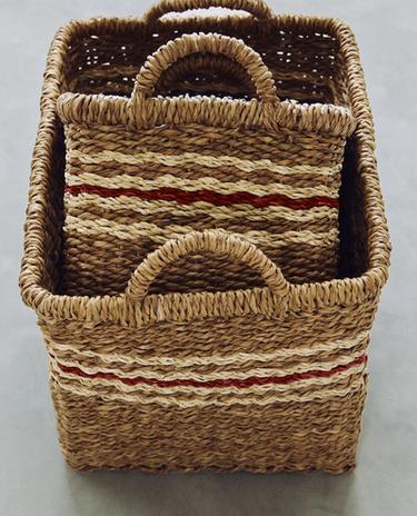 CESTA RECTANGULAR FRANJAS